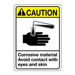 ANSI Corrosive Material Avoid Contact with Eyes and Skin